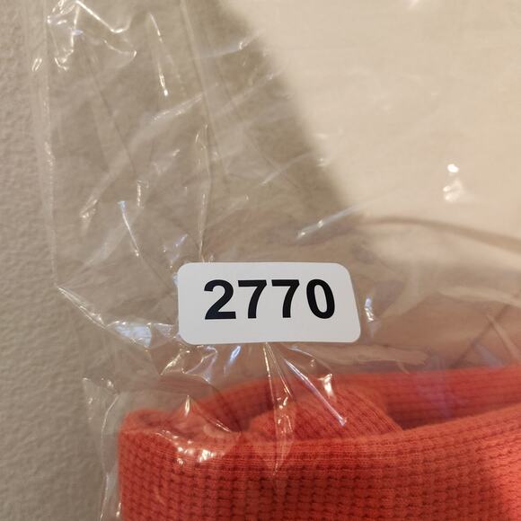 Lauren Ralph Lauren Mens Orange Sleepwear Thermal Long Sleeve Shirt Size Large - Picture 9 of 9